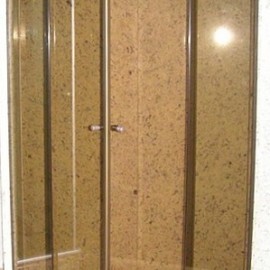 Vidro Bronze de 8mm temperado e kit de Aluminio Champanhe.