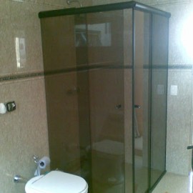 Vidro Bronze de 8mm temperado e kit de Aluminio Bronze.